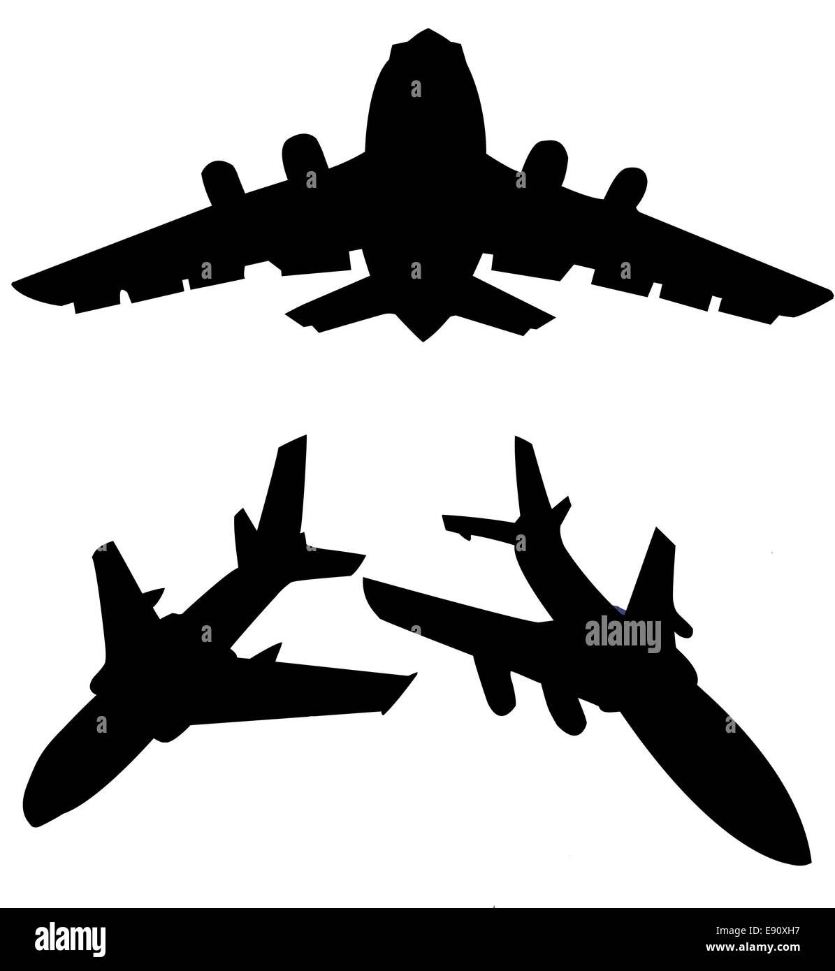 silhouette plane isolated on white background Stock Photo - Alamy