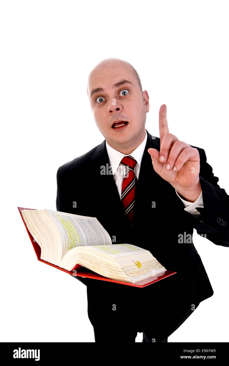 Lawyer with lawbook Stock Photo