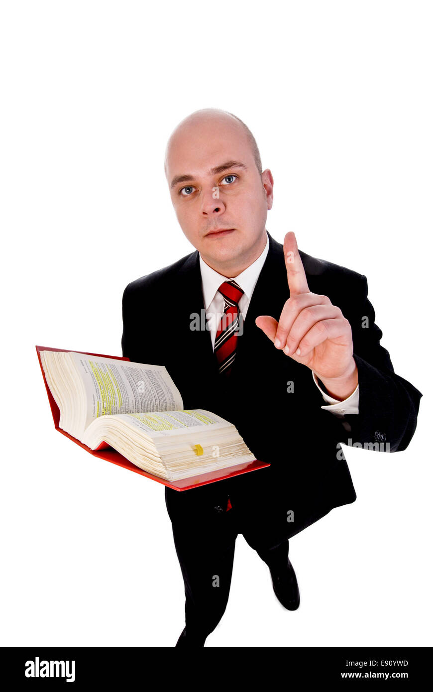 Lawyer with lawbook Stock Photo