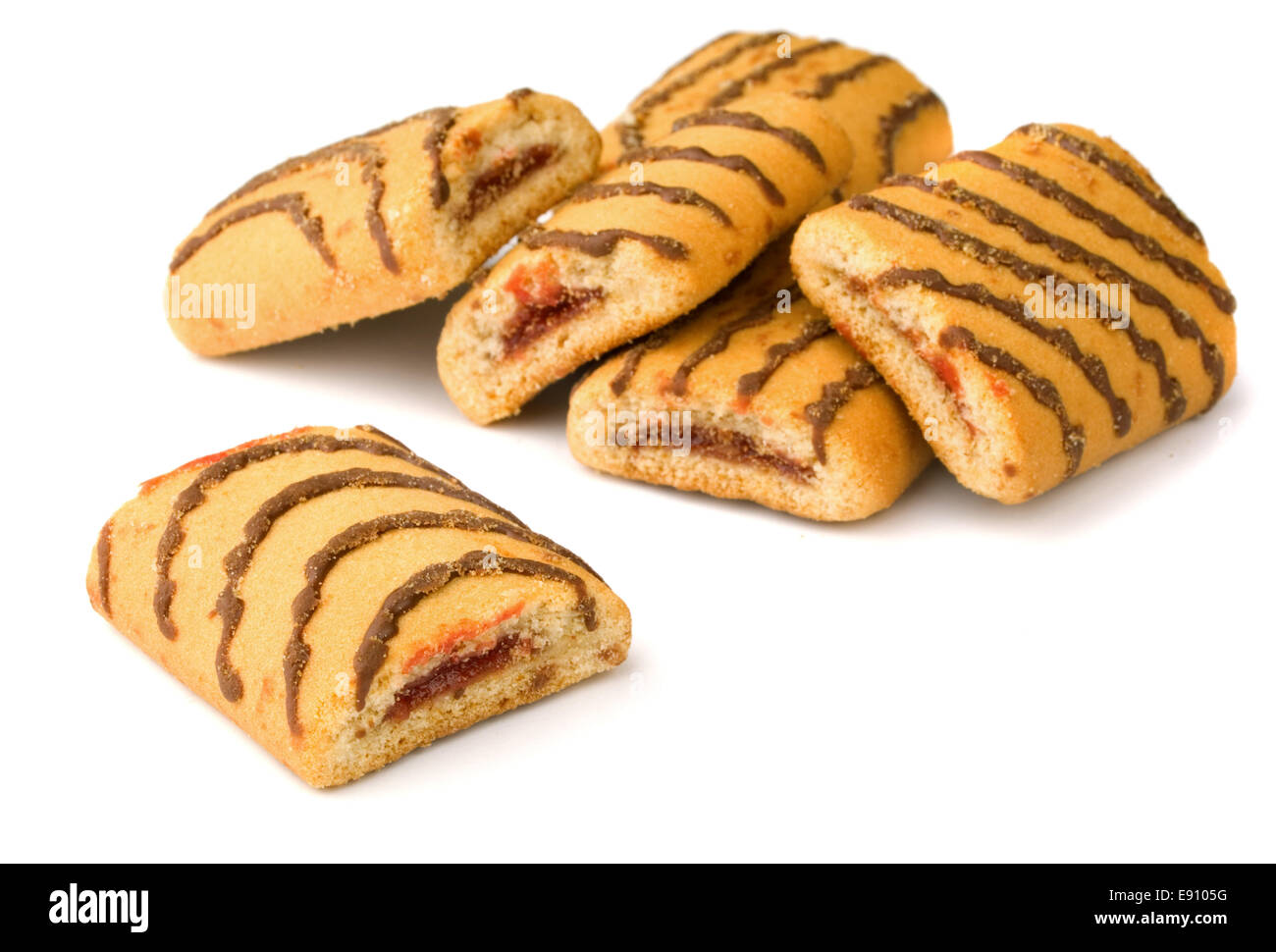Jam filled biscuits Stock Photo Alamy