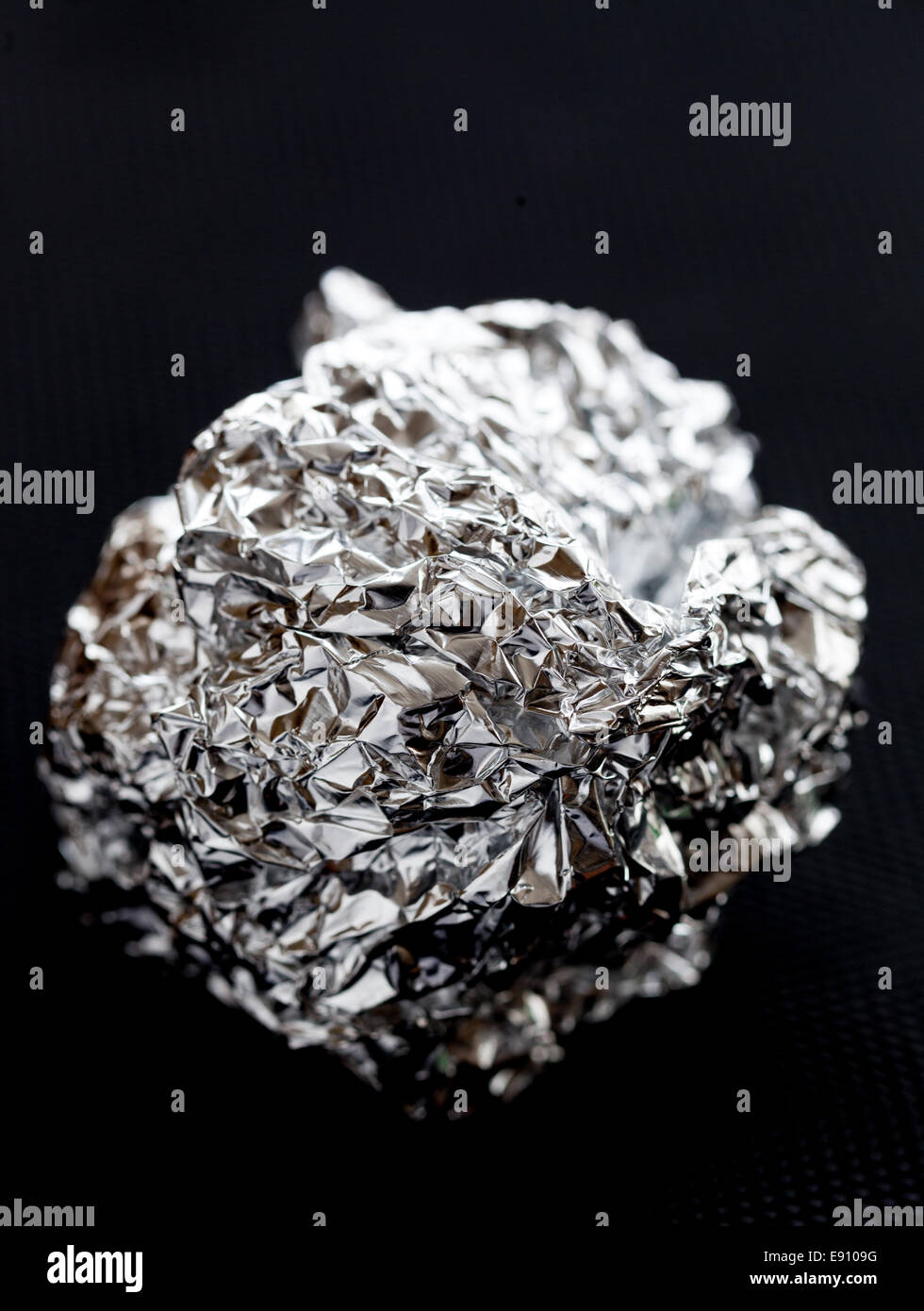 An aluminum foil ball. Stock Photo