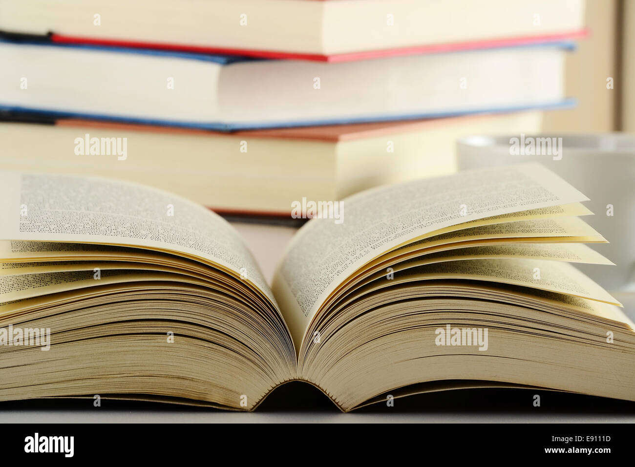 Book Behind Table Books on the table Stock Photo - Alamy
