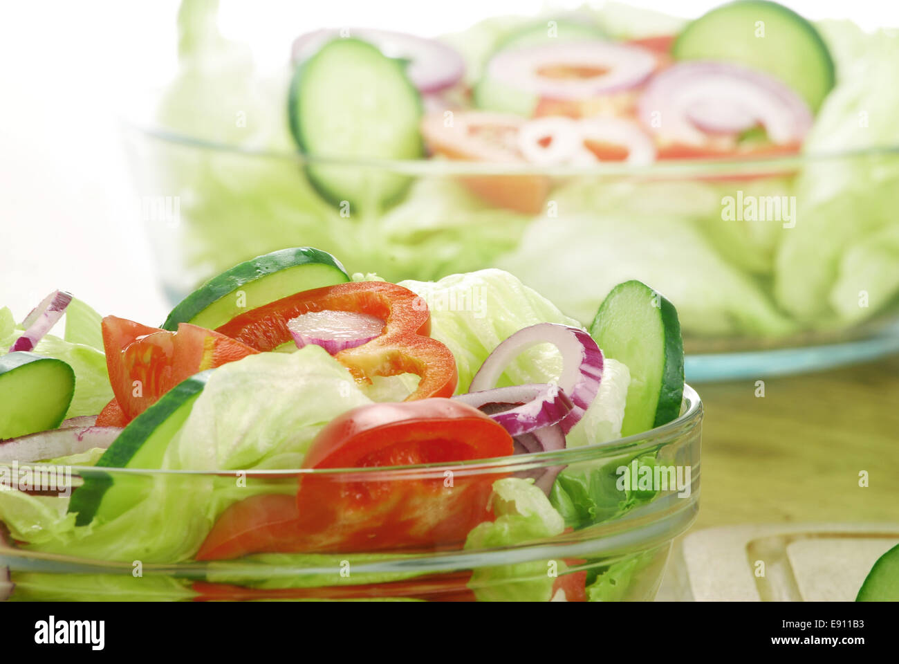 Vegetable salad bowls Stock Photo Alamy