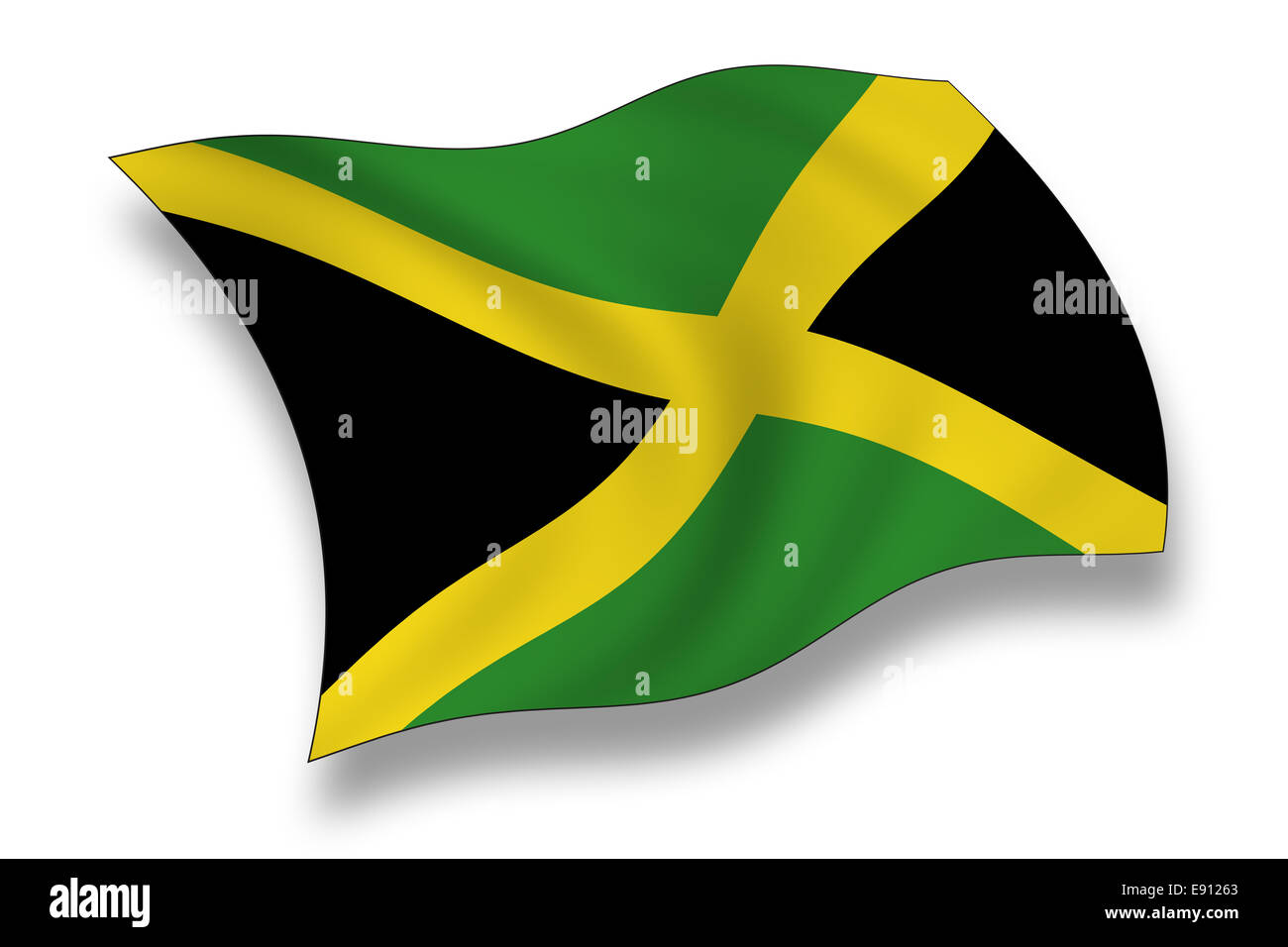 Wappen Gepatcht Patch Zum Annähen Land Flagge Jamaica Jamaika 70 X 45 Mm 