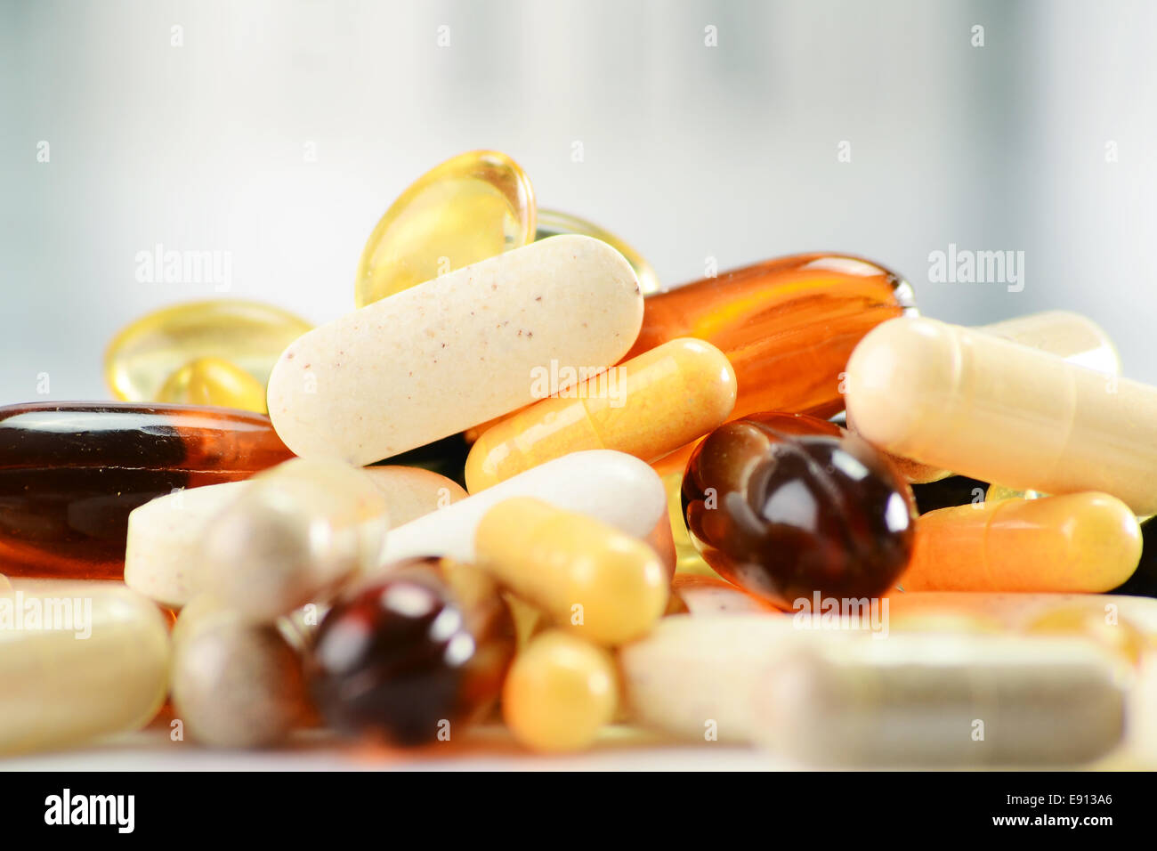 Dietary supplement capsules Stock Photo Alamy