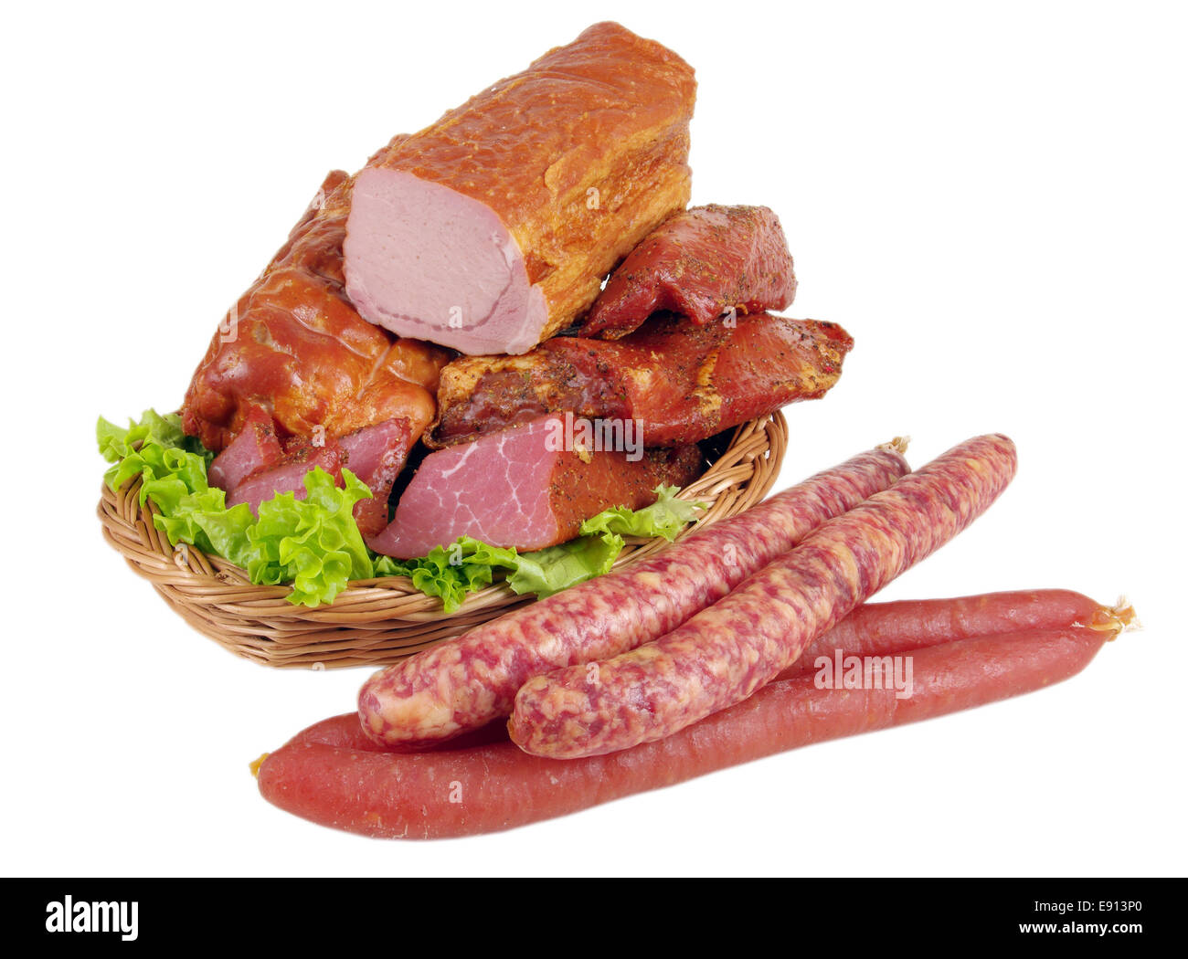 Meat and sausage Stock Photo Alamy