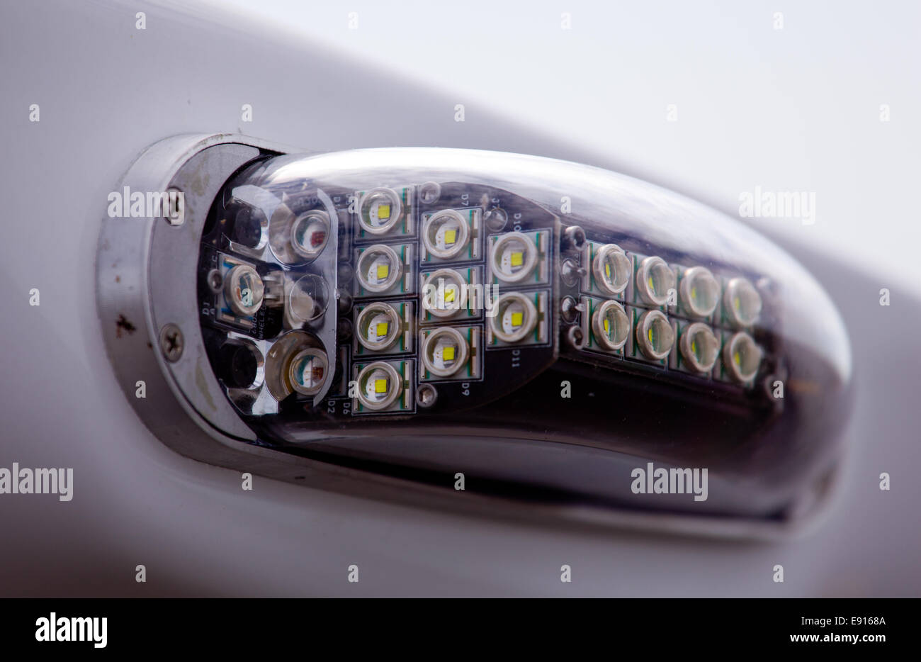 Aircraft wing warning lights Stock Photo Alamy