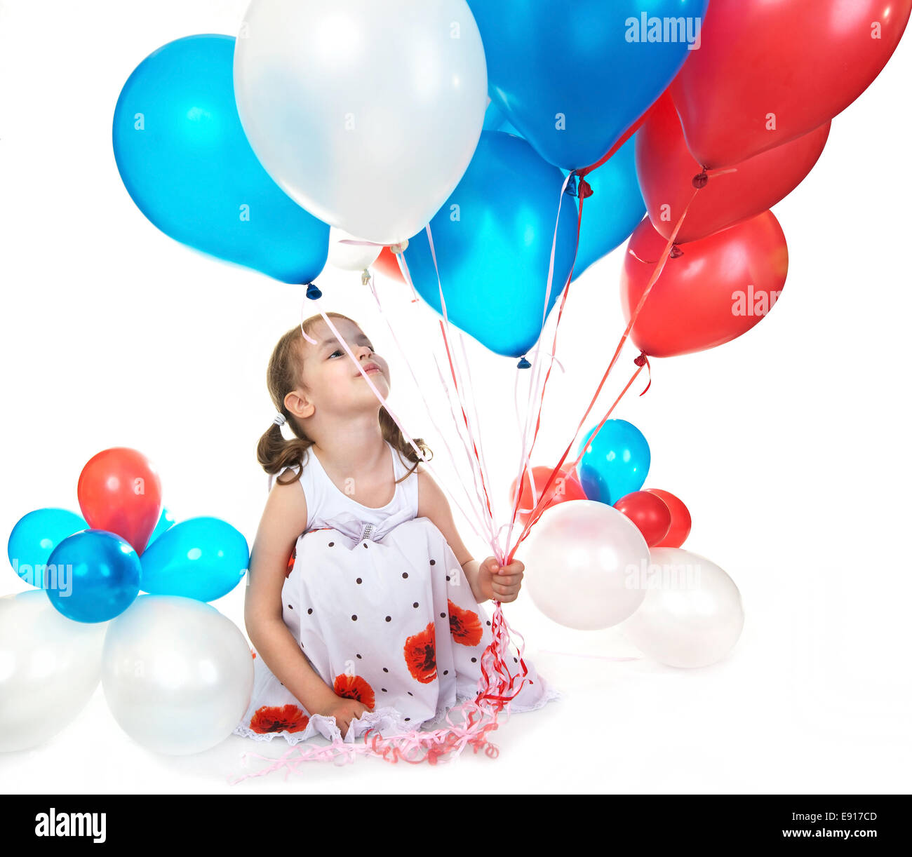 Little girl with balloons Stock Photo Alamy