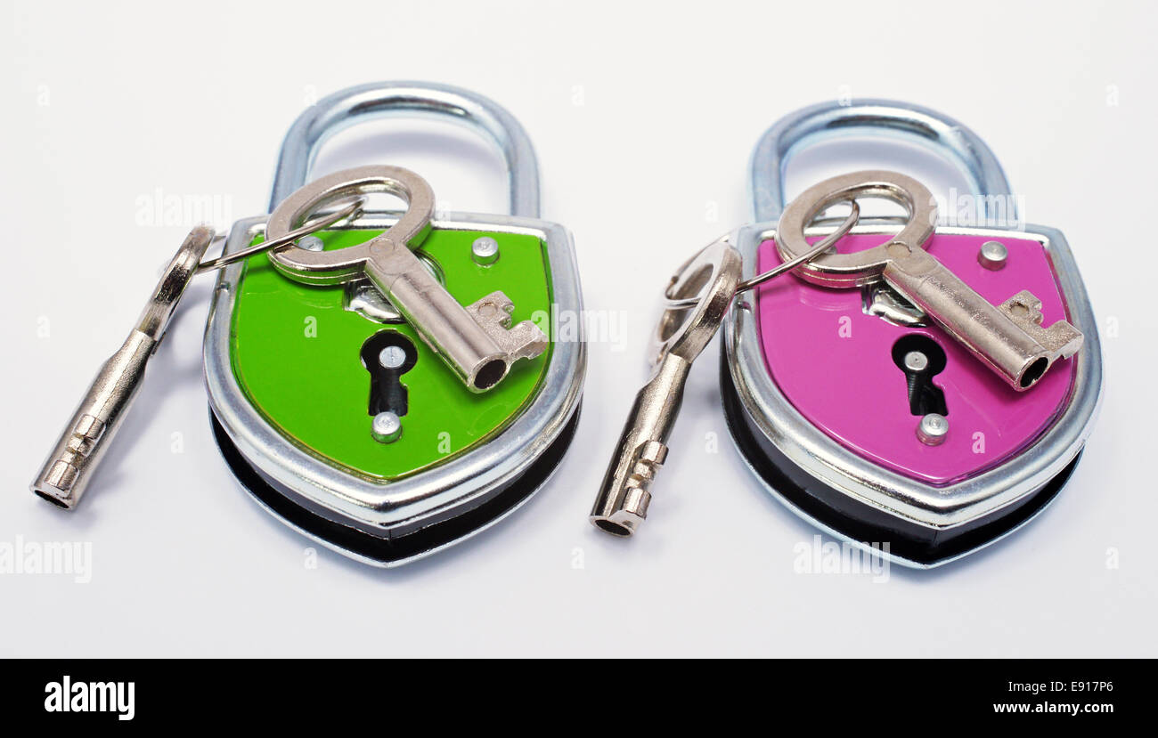Colourful locks Stock Photo