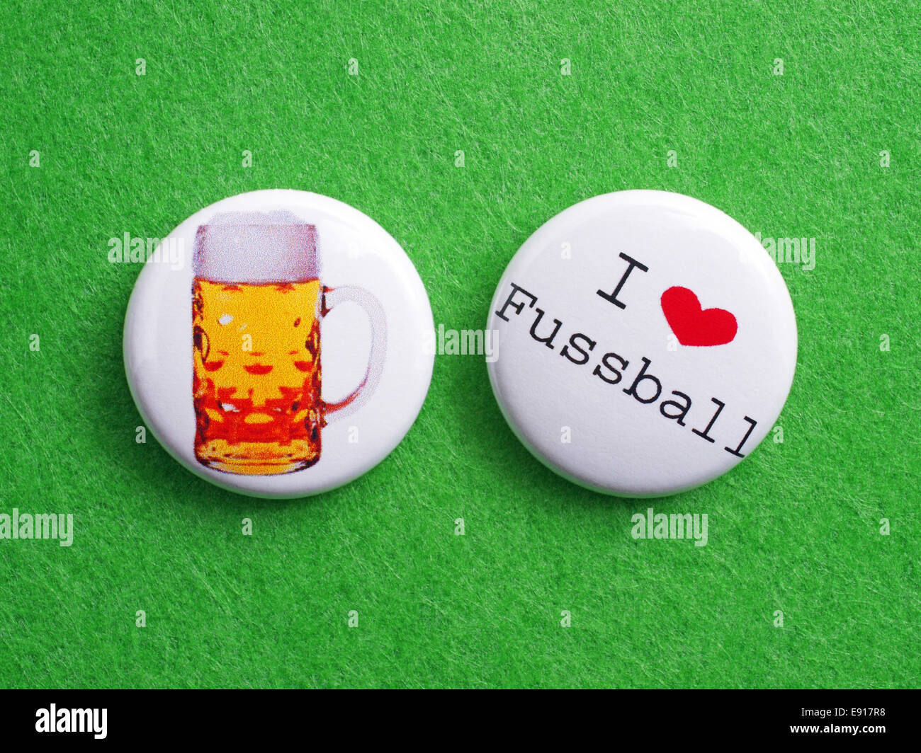 I love Fussball and Beer Stock Photo