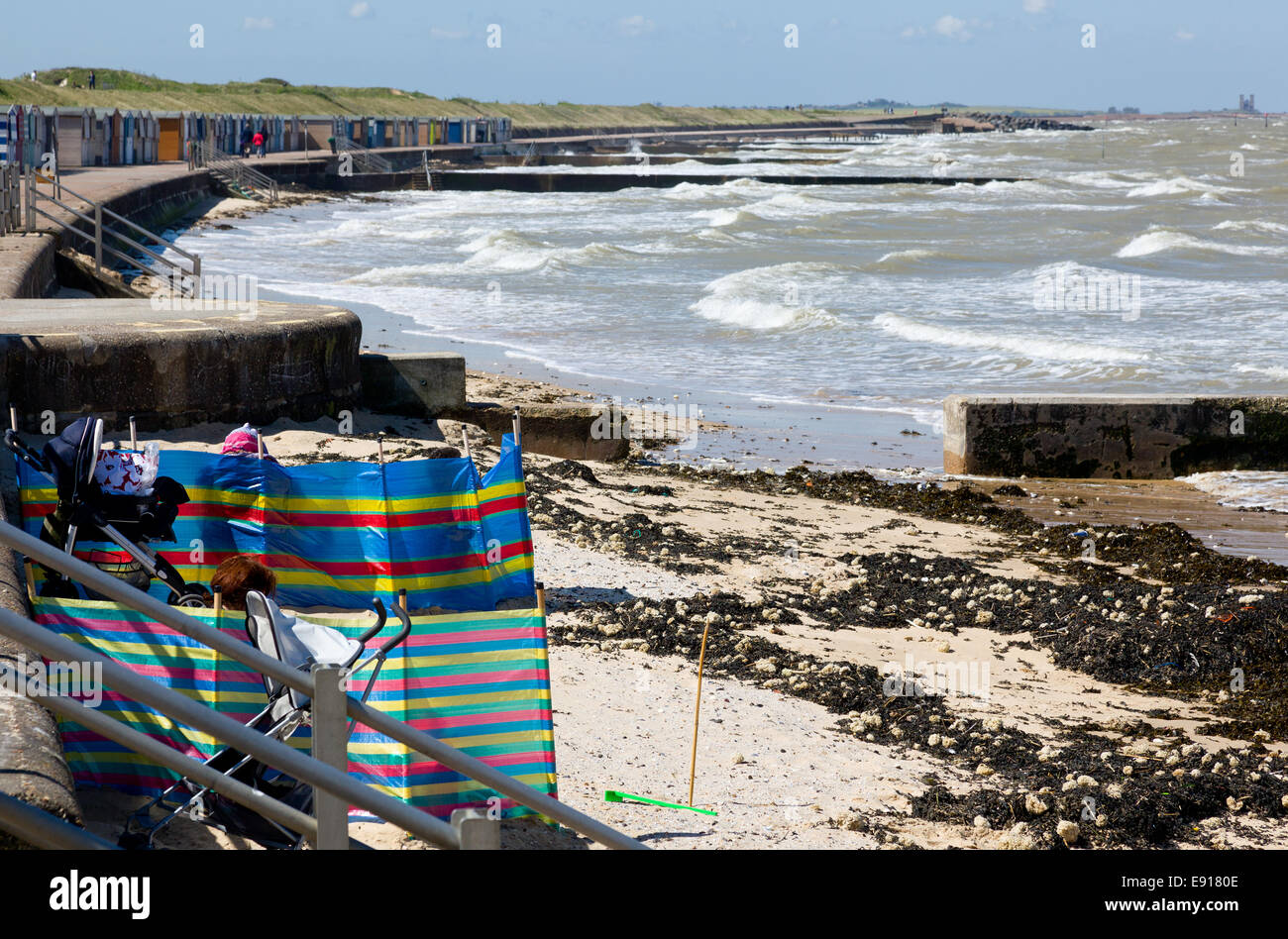 Windy day on Kent Beach Stock Photo