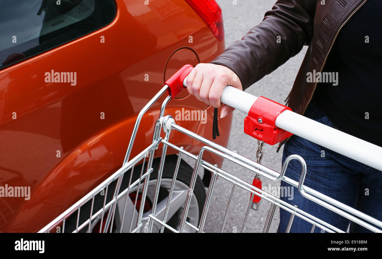 Shopping with Car Stock Photo