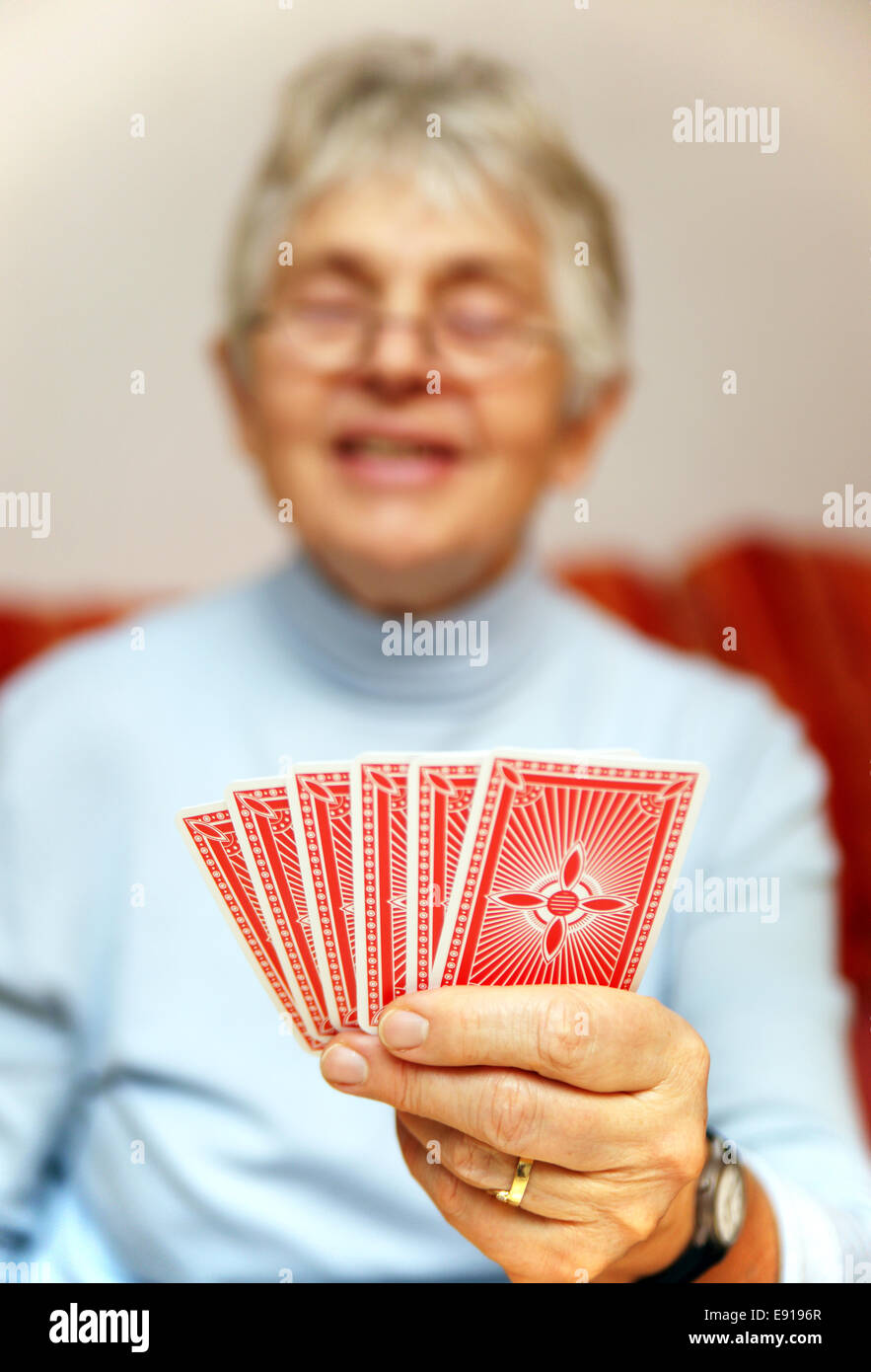 Senior Card Game Stock Photo Alamy