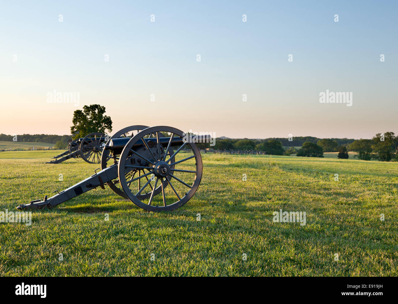 Cannons at Manassas Battlefield Stock Photo