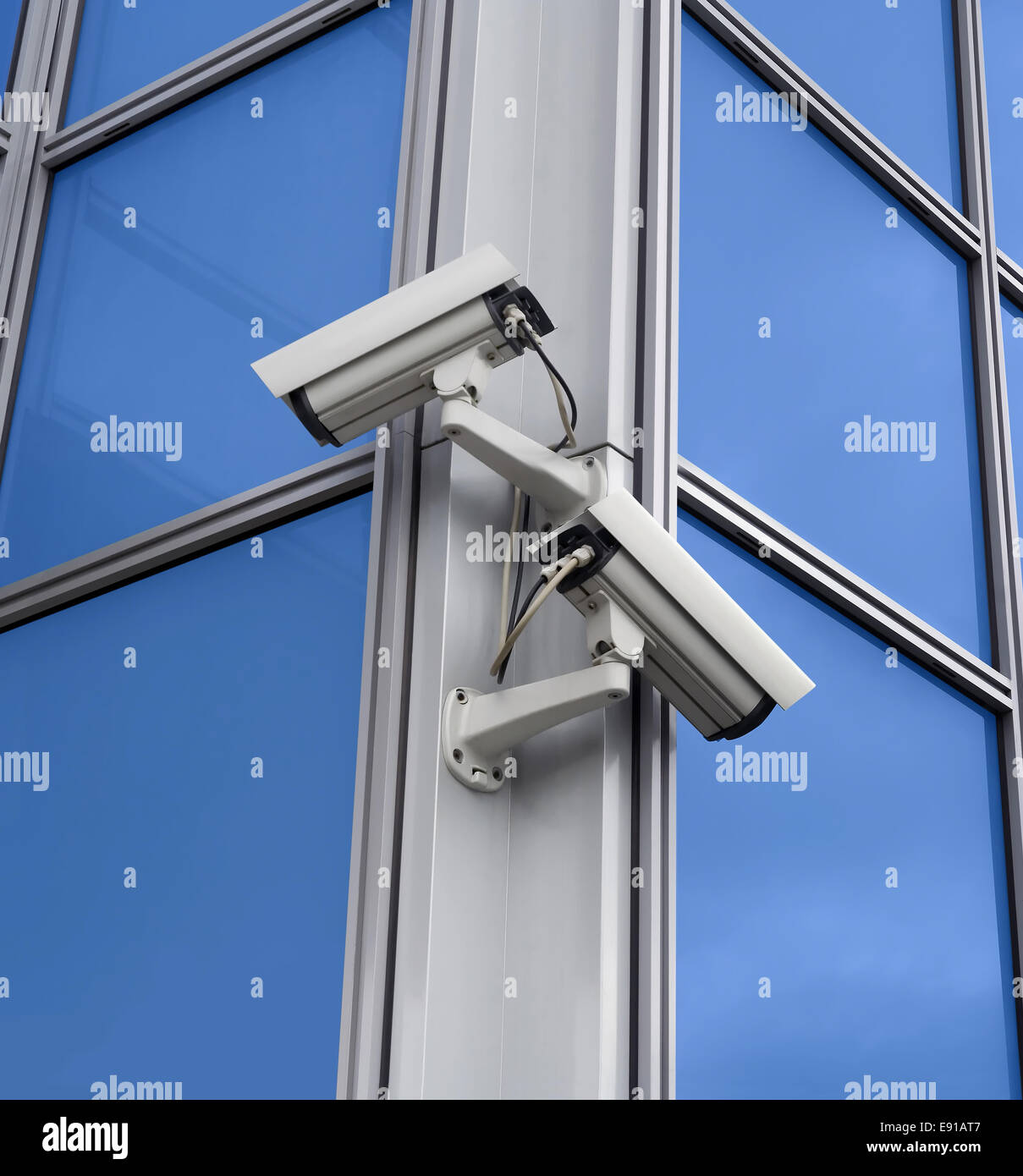 Two security cameras Stock Photo