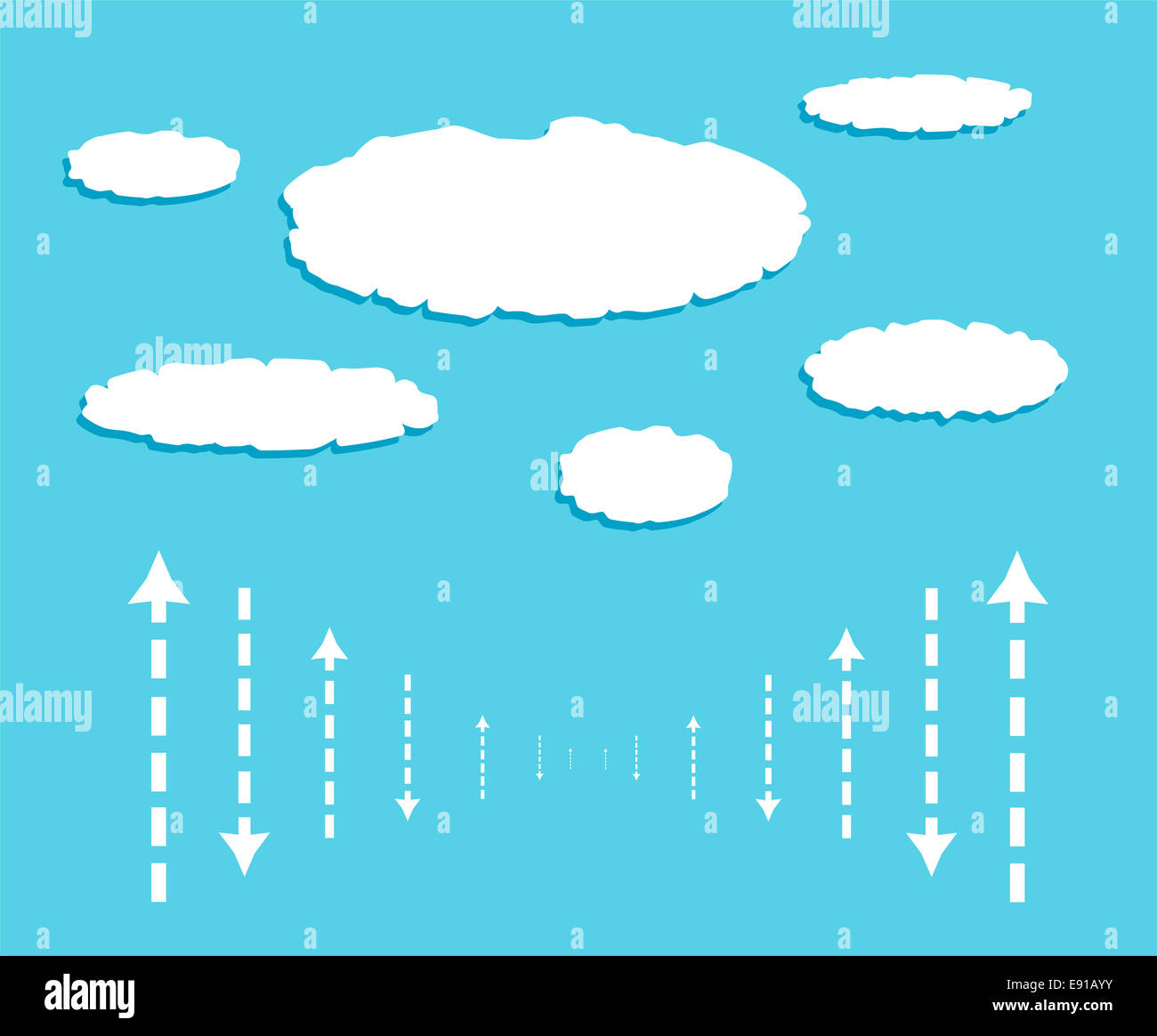 Cloud with data signals in form of arrows Stock Photo