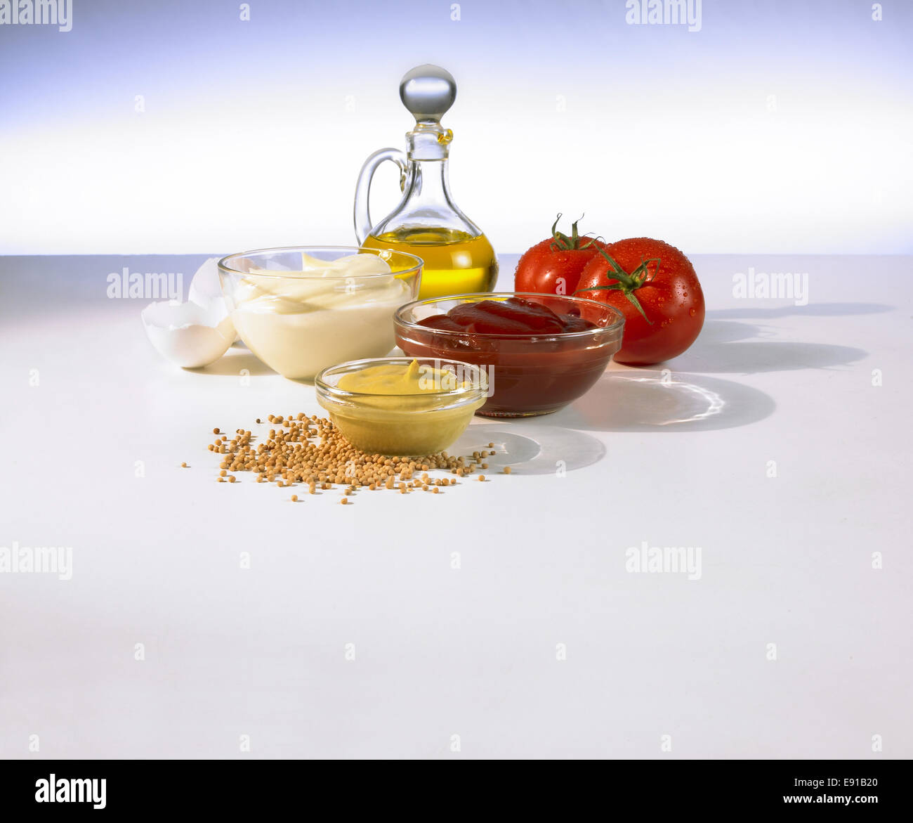 Mustard, Ketchup And Mayonnaise Stock Photo Alamy