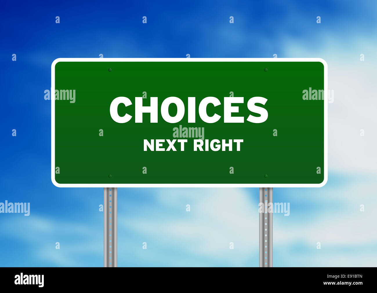 Choices Road Sign Stock Photo