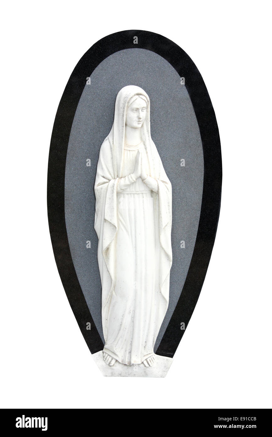 A Marble Figure from a Graveside Headstone. Stock Photo