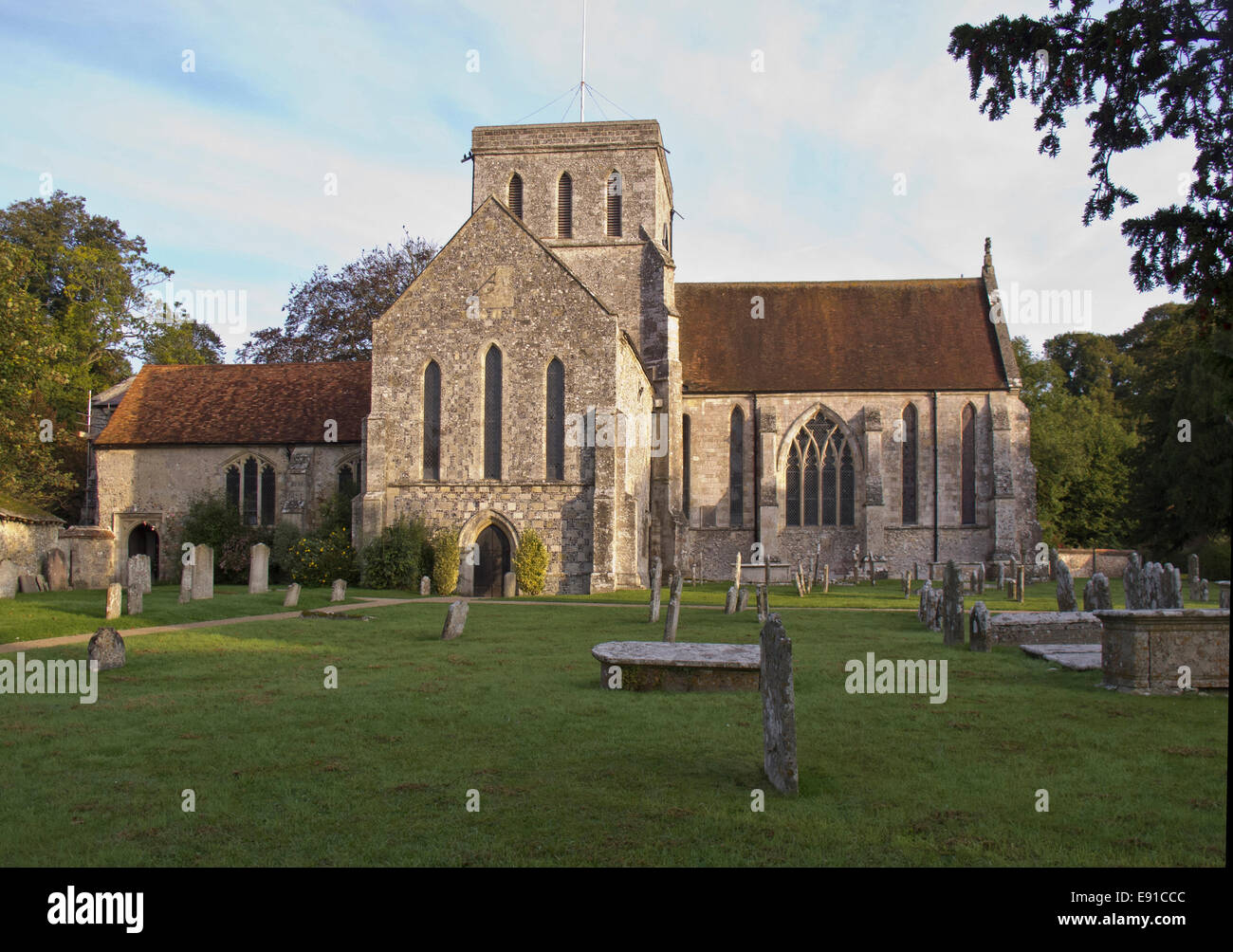 The 10th century Grade I listed   abbey church of St. Mary and St. Melor in Amesbury Wiltshire Stock Photo