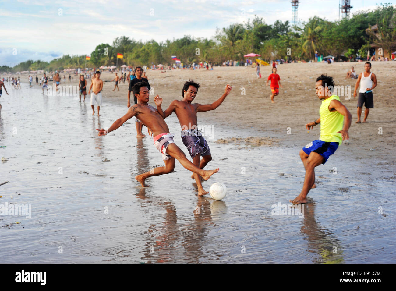 Soccer on the beach Stock Photo Alamy