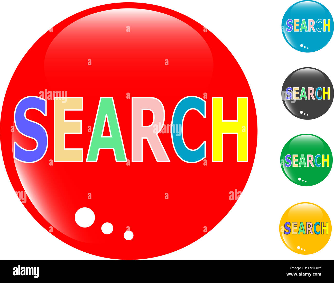 Search glass button icon Stock Photo