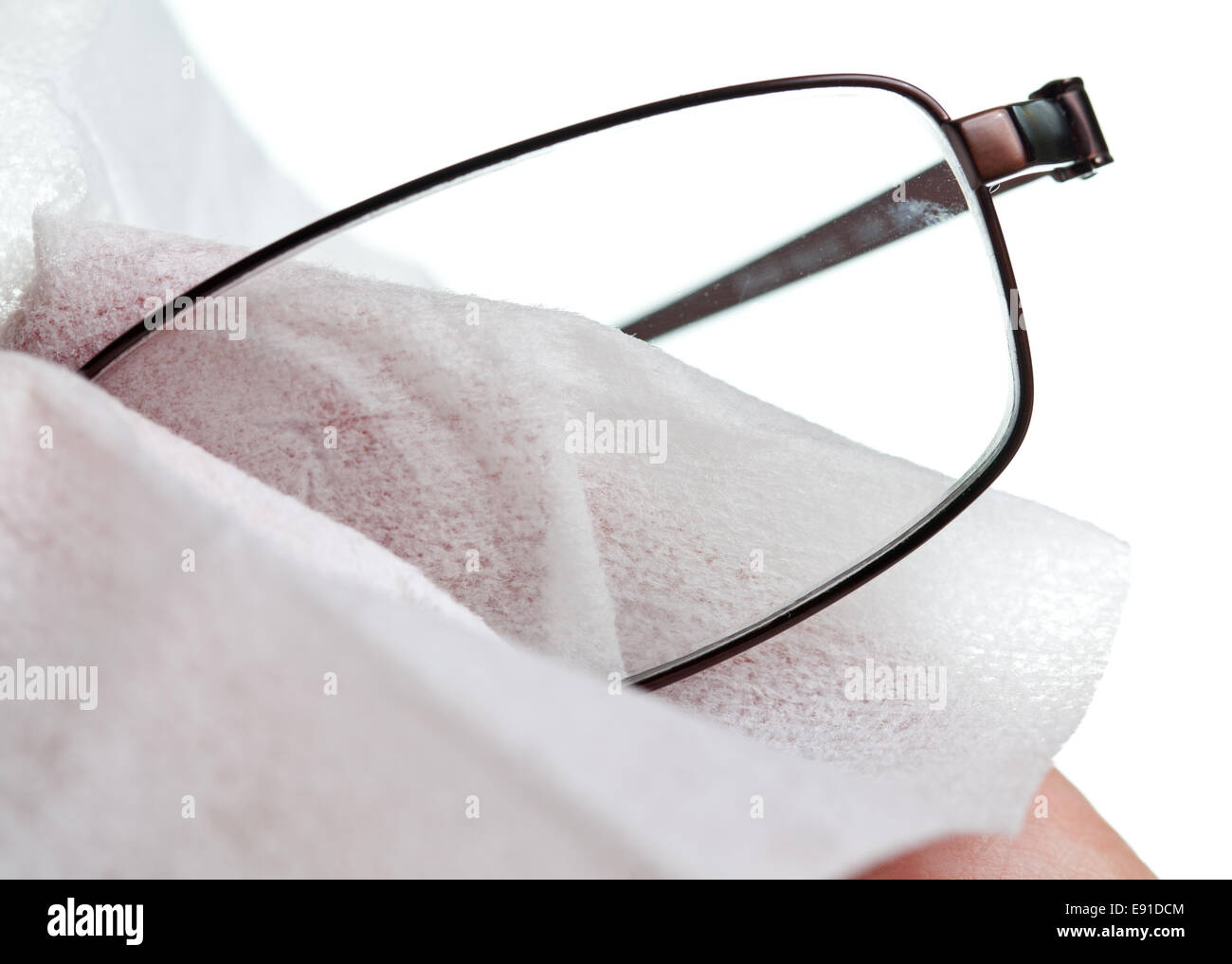 Cleaning glasses with cloth Stock Photo Alamy