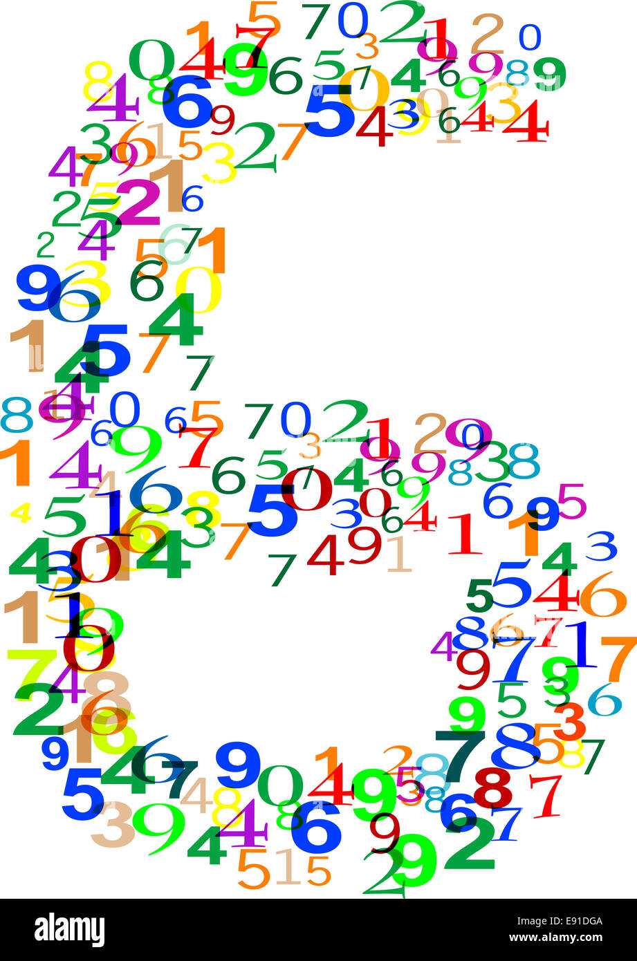 Number Six 6 made from colorful numbers Stock Photo - Alamy