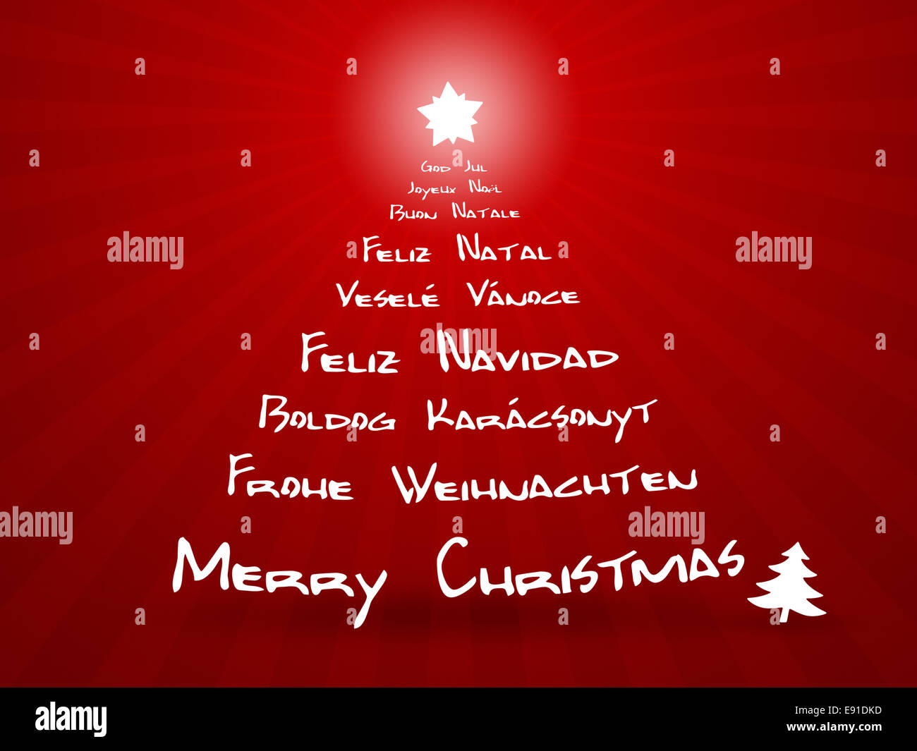 merry christmas in different languages Stock Photo