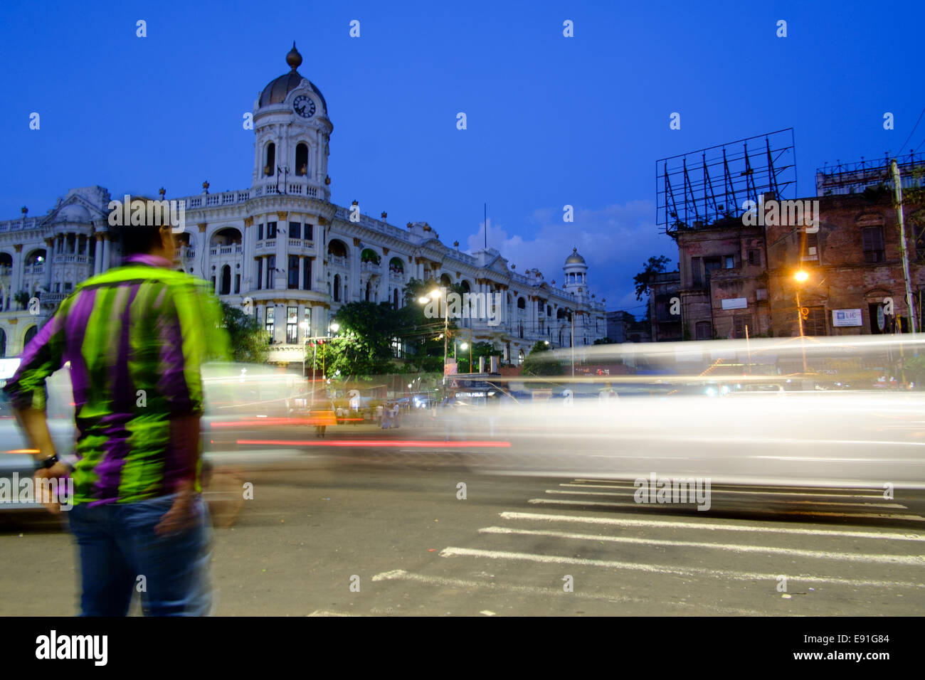 Metropolitan tower clock Kolkata Stock Photo