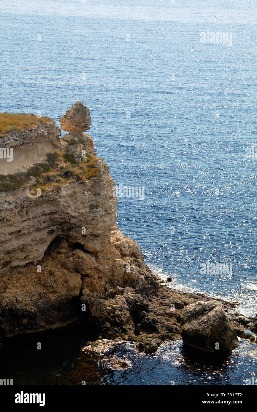 Rocky cliffs, the Black Sea coast Stock Photo