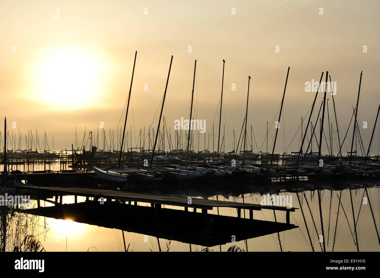 Sunset on lake Stock Photo - Alamy