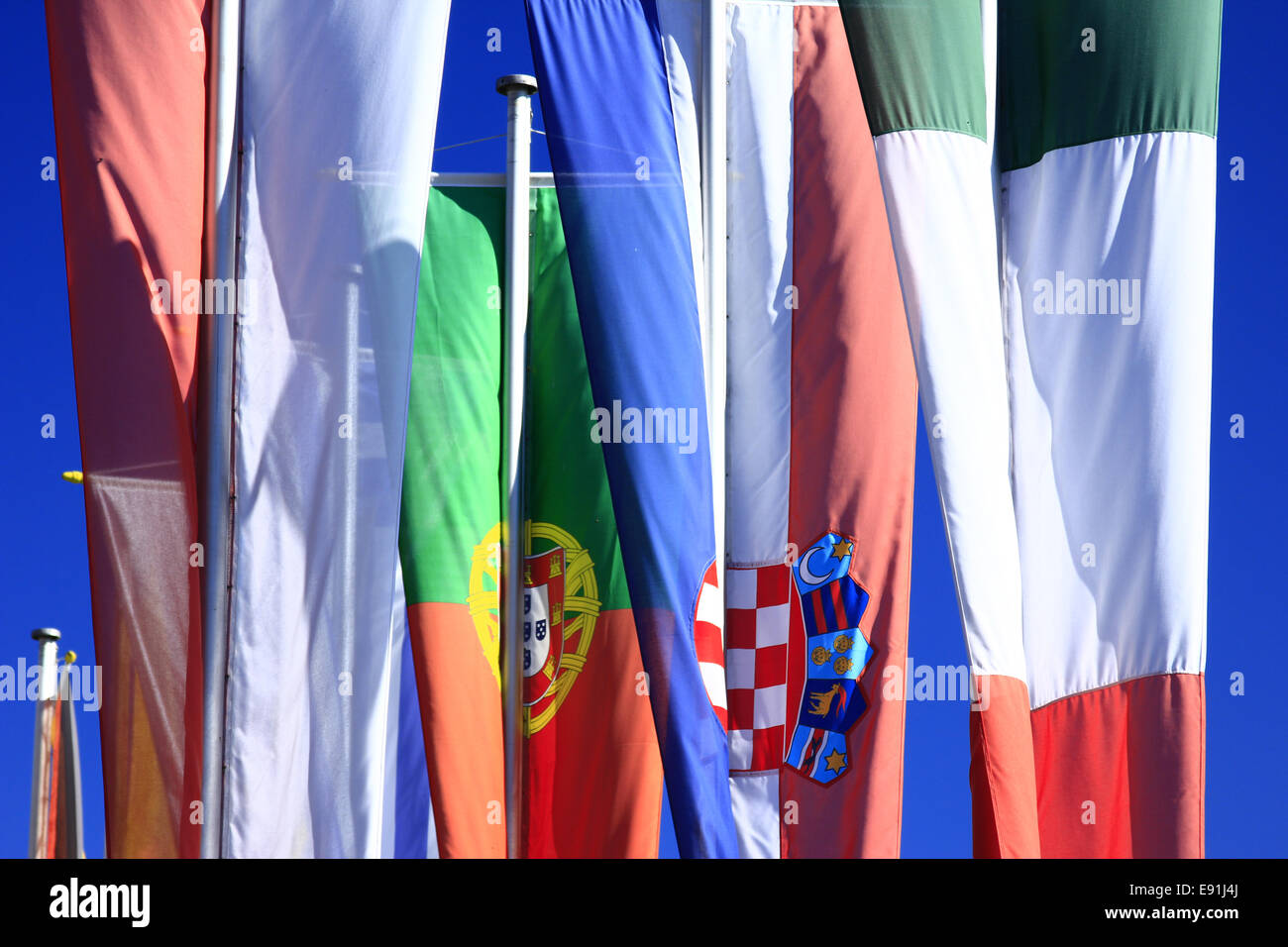 Flags of countries of the European Union Stock Photo