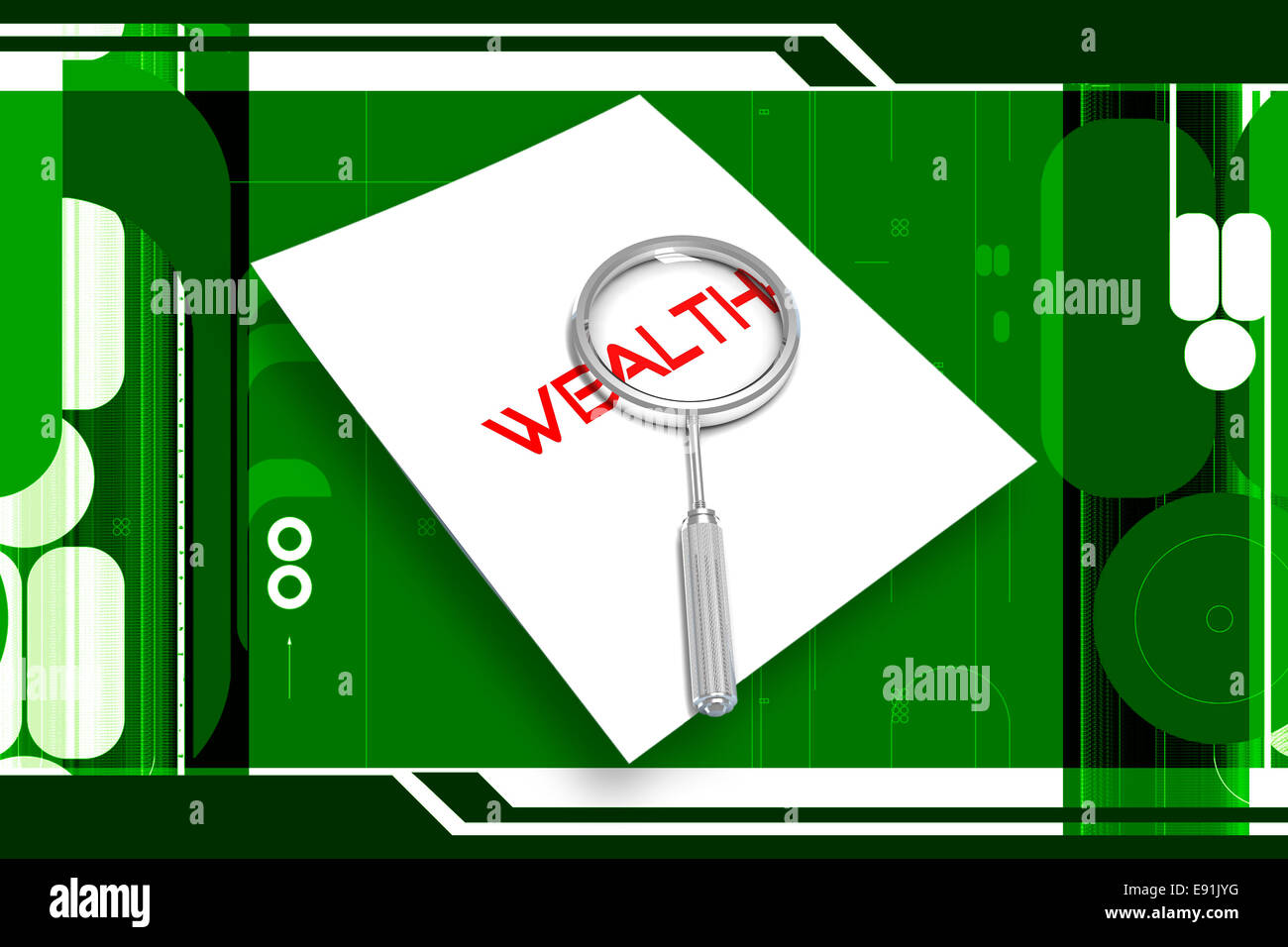 wealth letter and lance Stock Photo