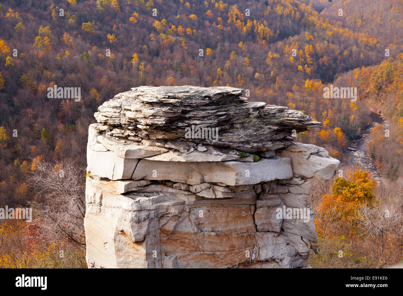 Craggy rocks in autumn Stock Photo