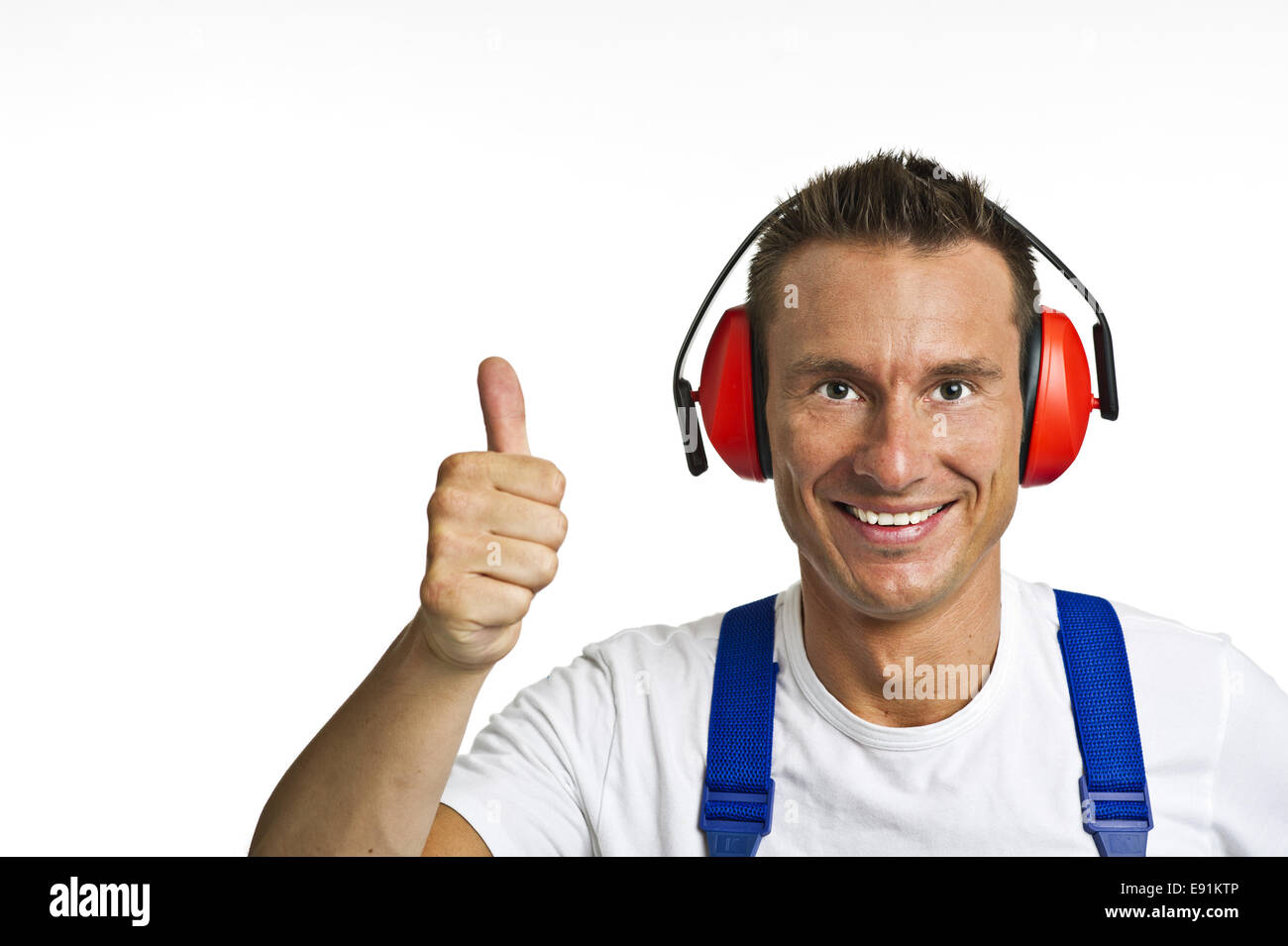 onstruction workers with hearing protection Stock Photo Alamy