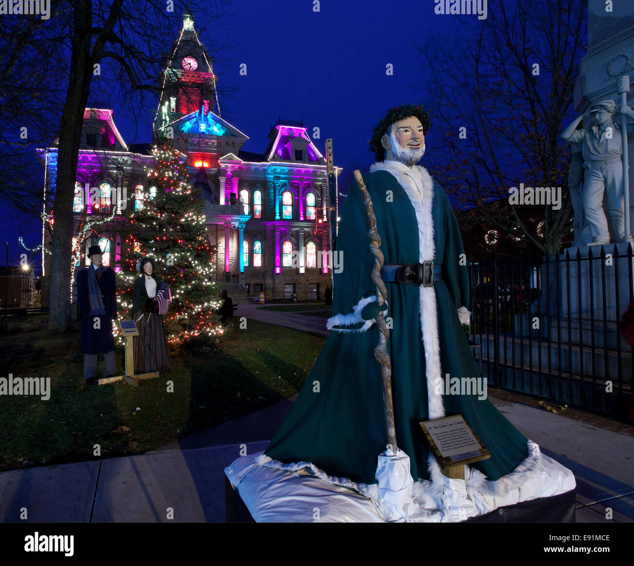 Cambridge Ohio Christmas Lighting Stock Photo Alamy