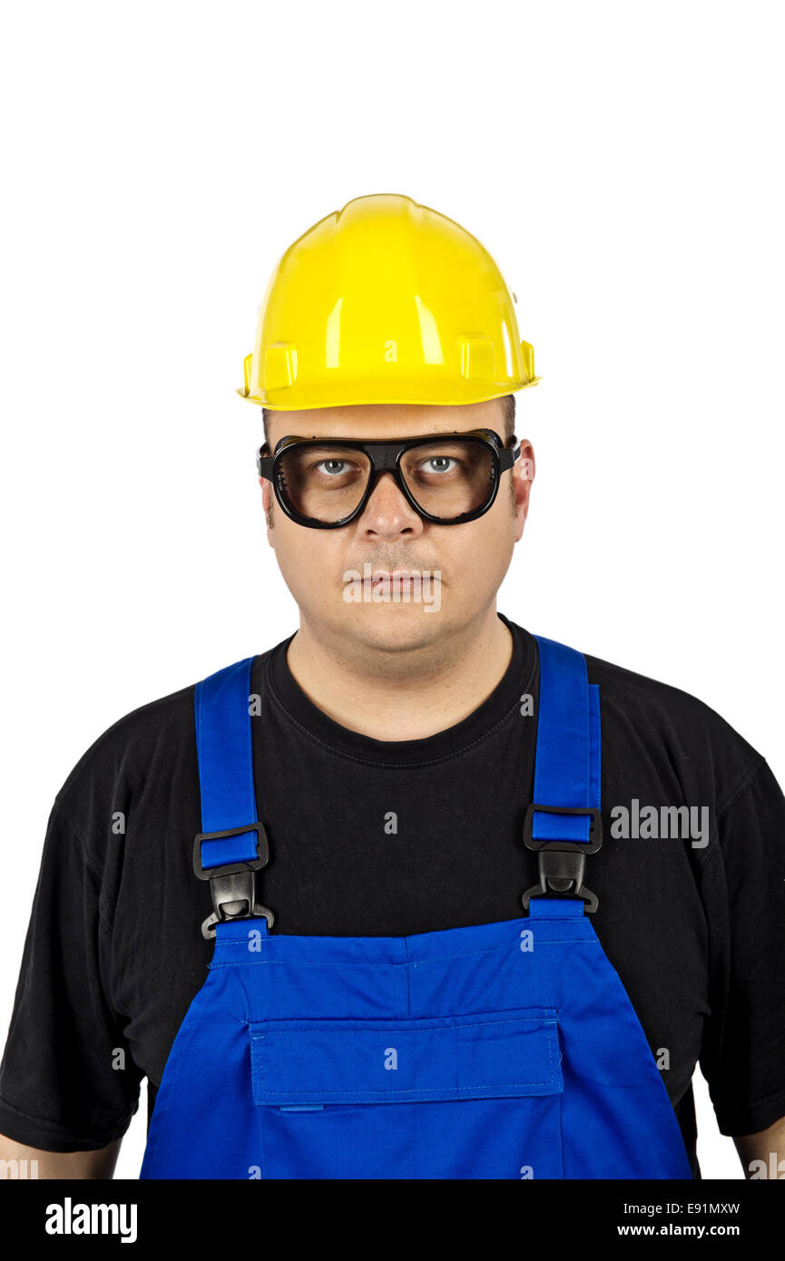 Construction worker with Head Protection Stock Photo Alamy