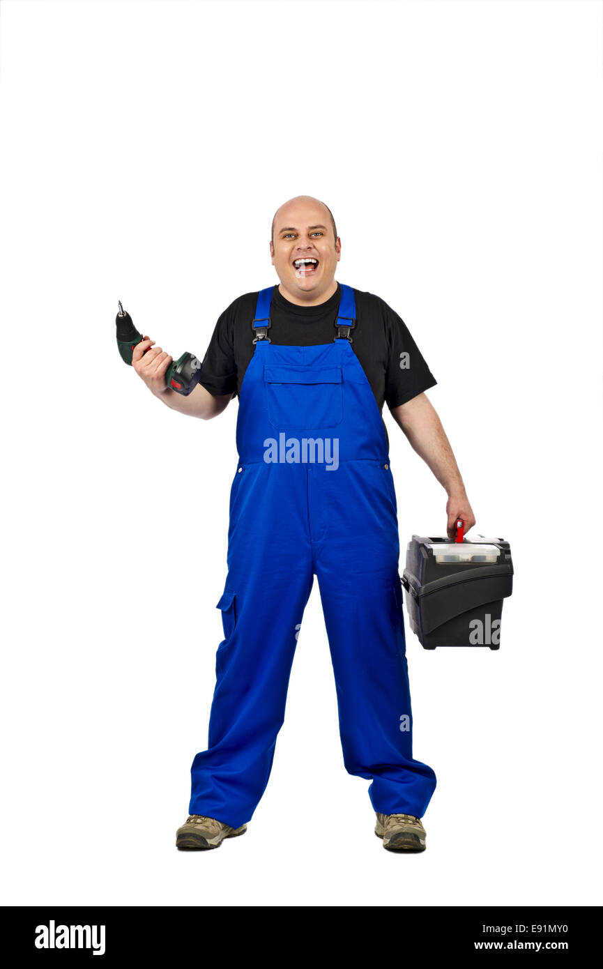 Craftsman with a tool box Stock Photo