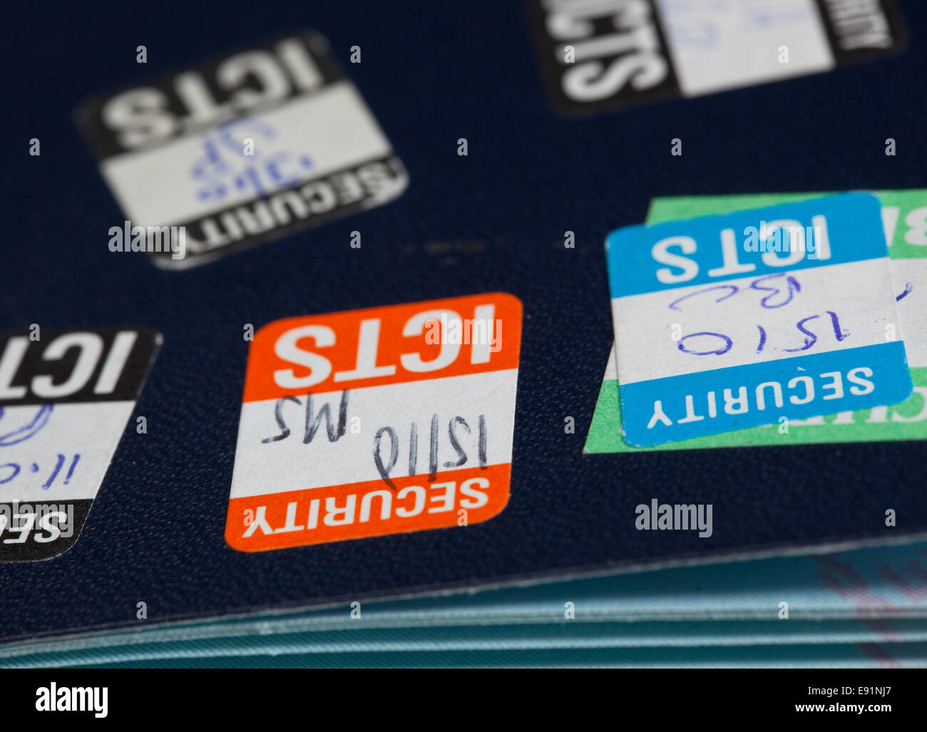 Security stamps on passport Stock Photo Alamy