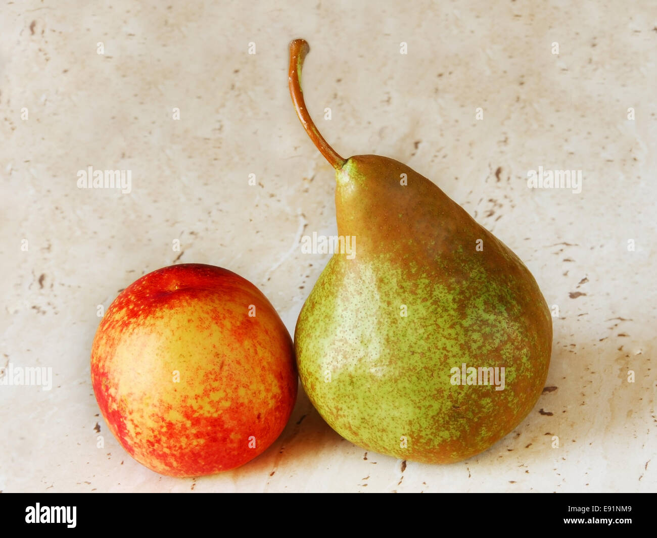 Peach and pear Stock Photo Alamy