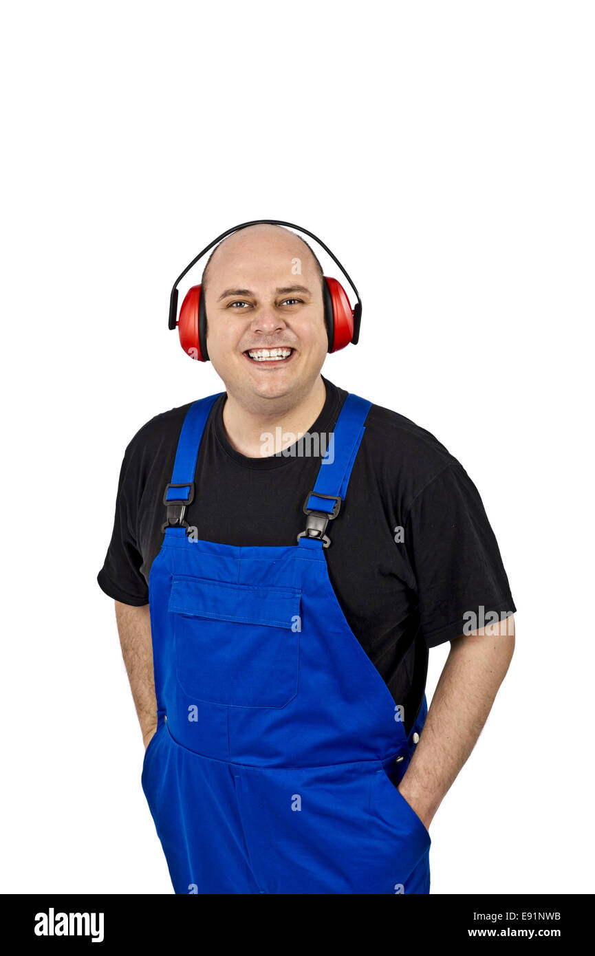 Construction workers with hearing protection Stock Photo Alamy