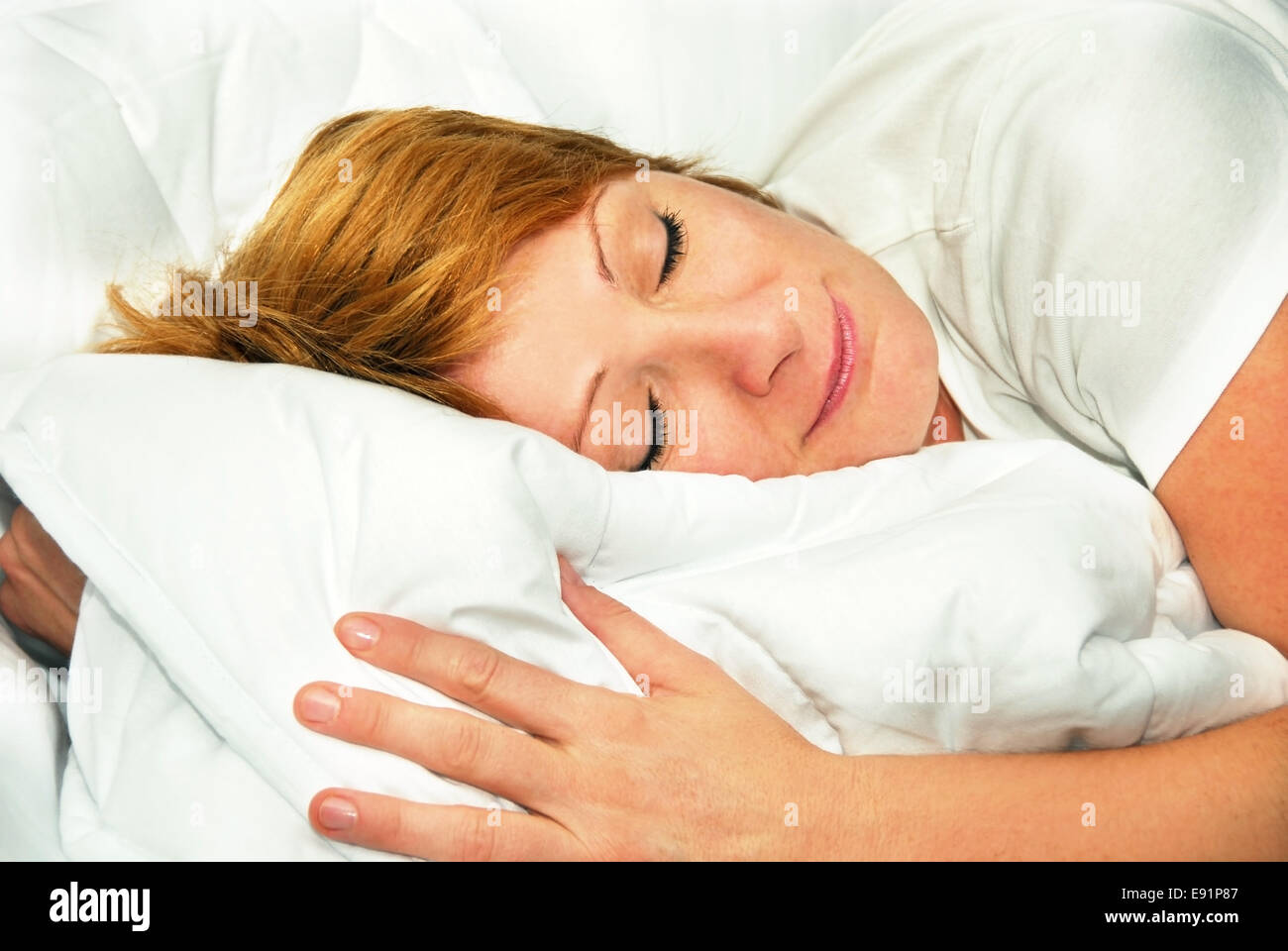 Sleeping woman portrait Stock Photo