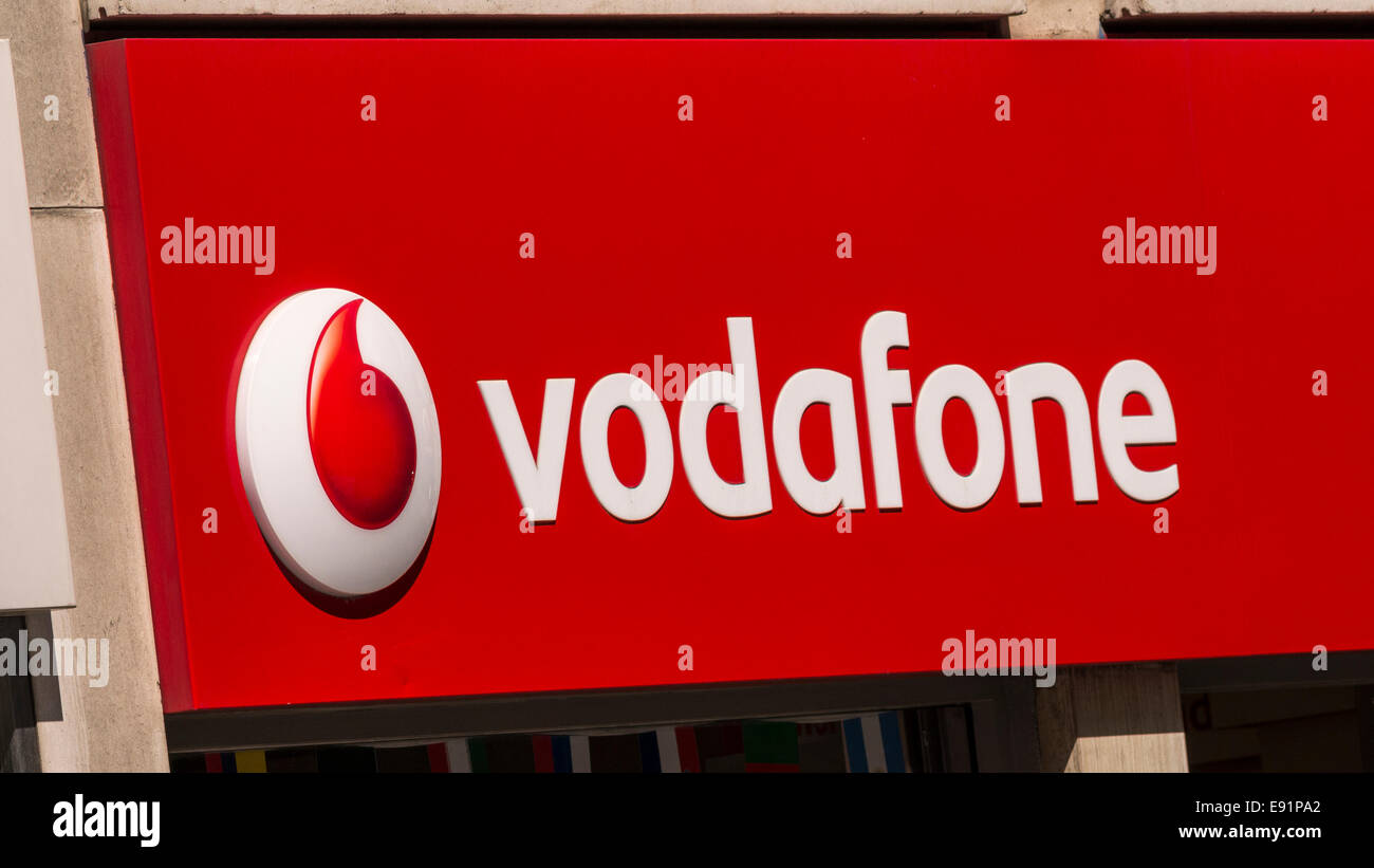 Vodafone Mobile Phone Shop Sign Stock Photo Alamy