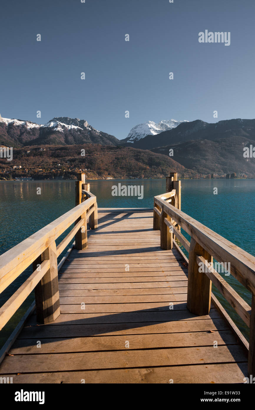 Alps Lake Pier Vertical Stock Photo