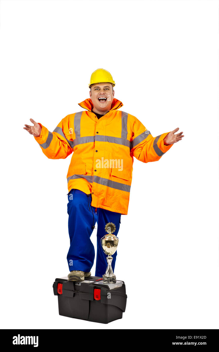 Worker with a toolbox Stock Photo