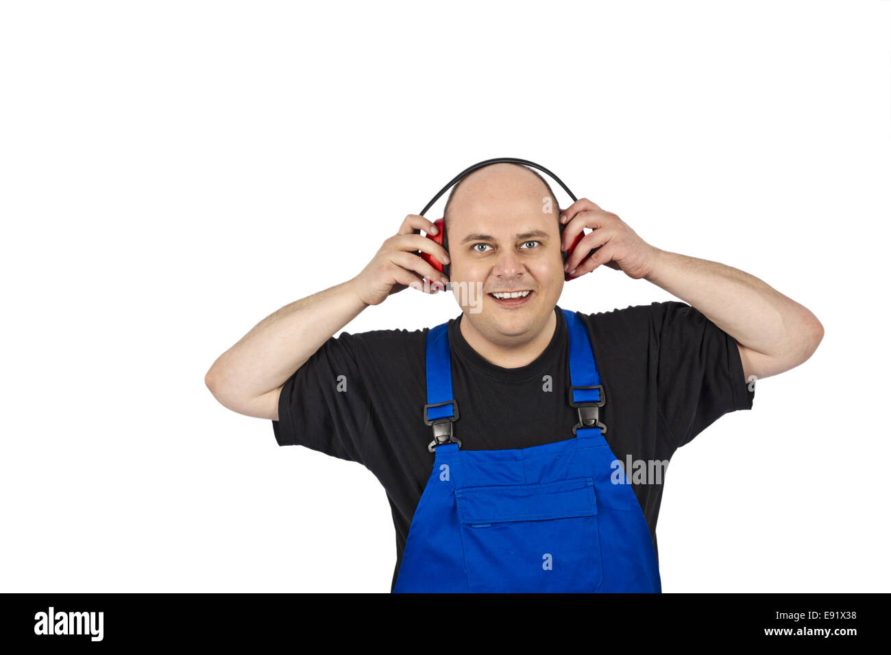 Construction workers with hearing protection Stock Photo Alamy