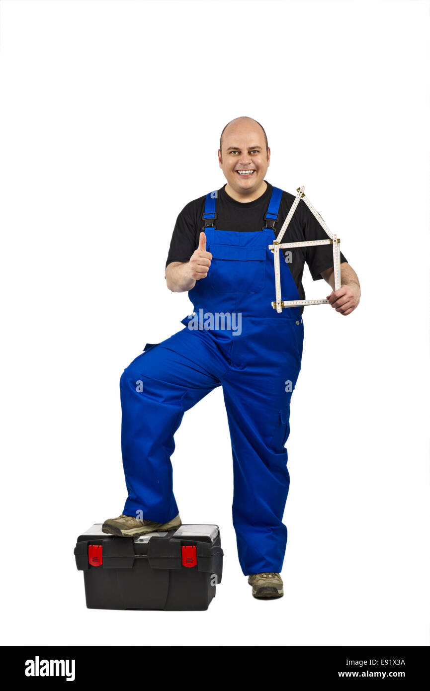 Worker with a toolbox Stock Photo