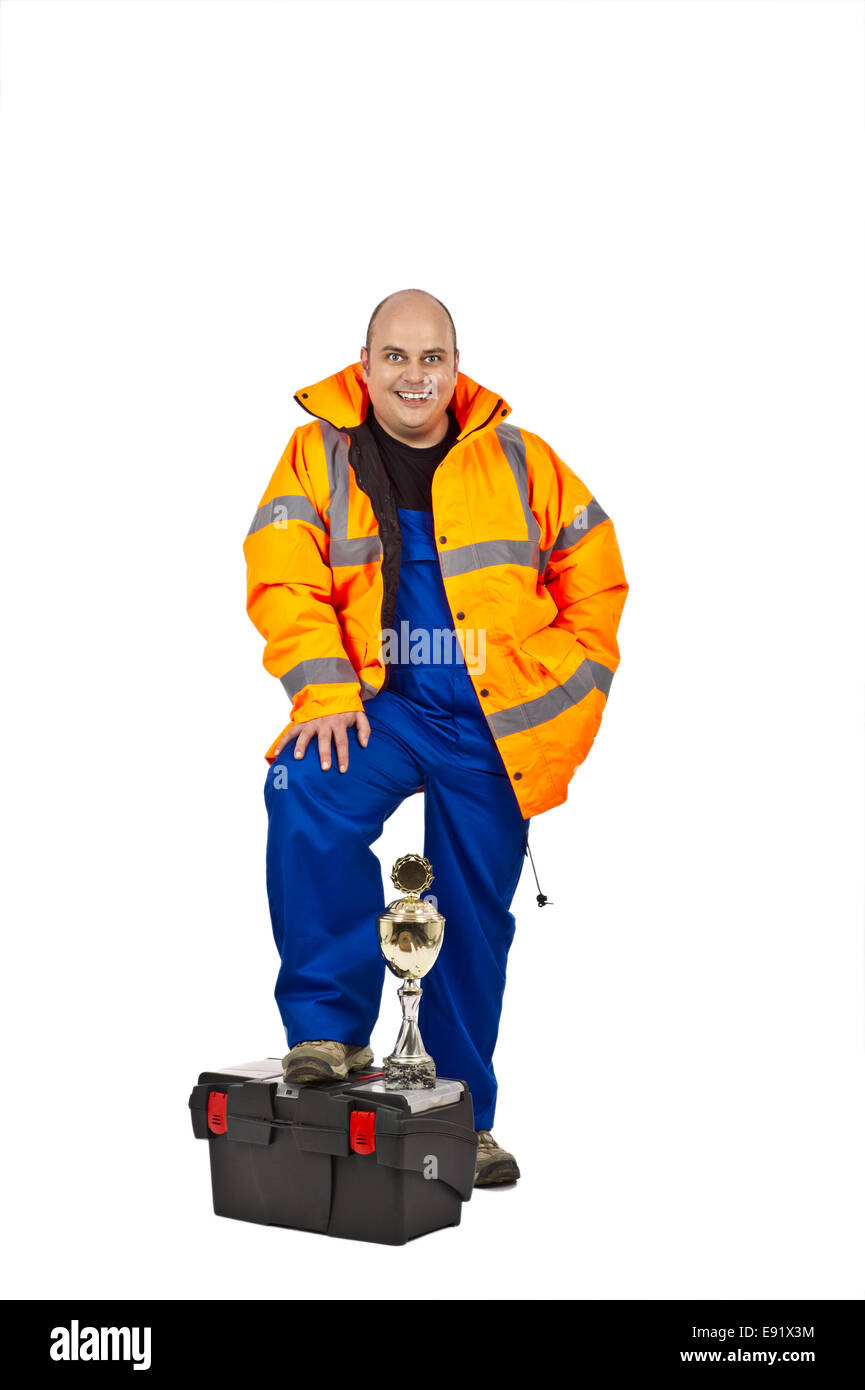 Worker with a toolbox Stock Photo