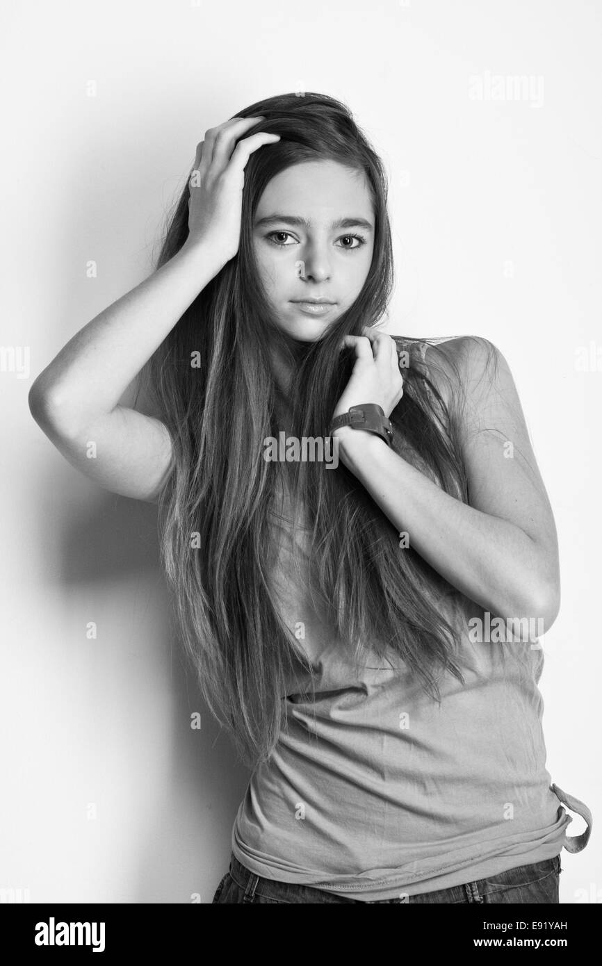 young teenage model in studio Stock Photo